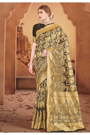 Black banarasi saree with blouse 60844