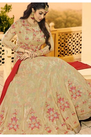 Ayesha Takia Beige color georgette party wear Anarkali