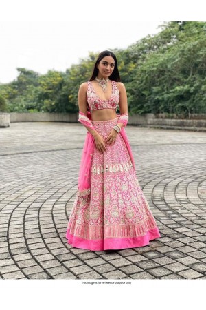 Bollywood Kiara Advani inspired Pink mirror work lehenga