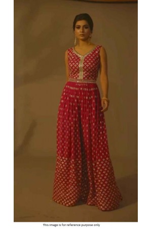 Bollywood model red color jumpsuit