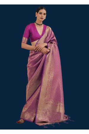 ROYAL PRINCES WINEBERRY PURPLE WOVEN KANJIVARAM 145003L