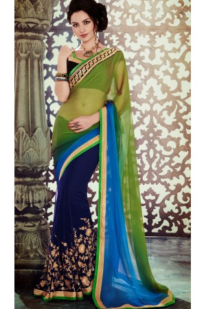 Party-wear-Green-Blue-5-color-saree