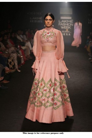 Bollywood Divya Reddy Inspired Peach Lakme fashion lehenga