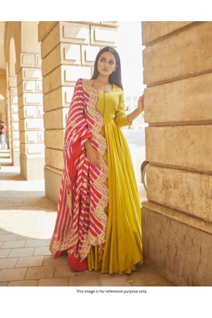 Bollywood Model Liril green finon silk gown