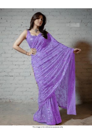 Bollywood Model Lavender color georgette sequins saree