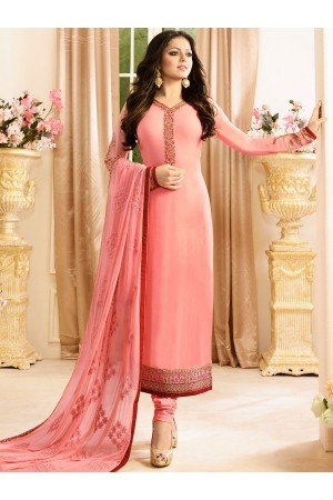 Drashti Dhami pink color georgette party wear kameez