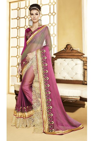 Party-wear-pinky-cream-color-saree