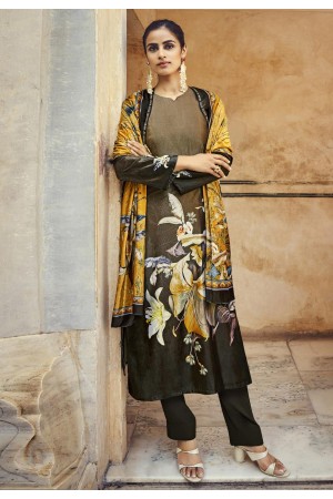 Velvet pant style suit in Brown colour 155393