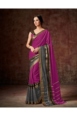 Charmi Rani Pink Festive Wear Cotton Saree