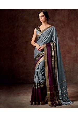Charmi Stormy Grey Cotton Saree
