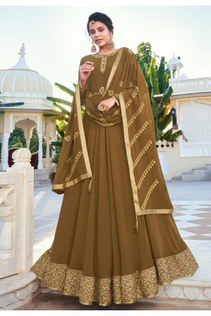 Brown georgette abaya style anarkali suit 592