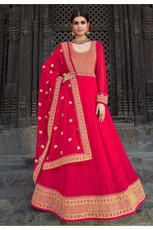 Magenta georgette abaya style anarkali suit 22304