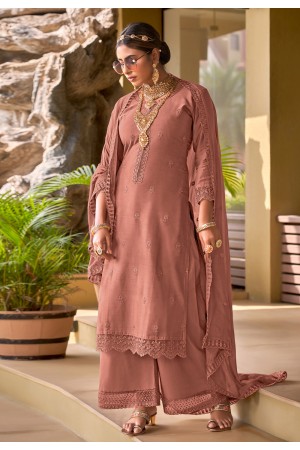 Pink viscose kameez with palazzo 2170