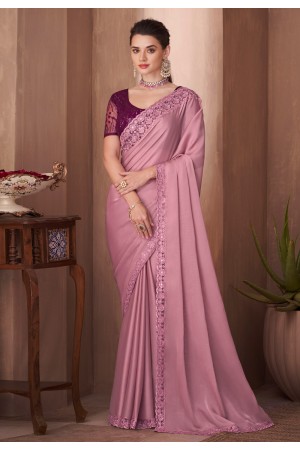 Silk Saree with blouse in Pink colour 1115