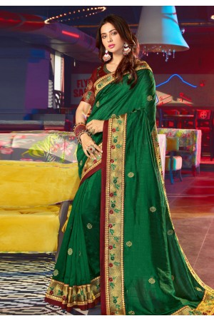 Rakul preet singh green satin saree with blouse 2010