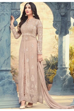 Sonal Chauhan beige georgette wedding anarkali