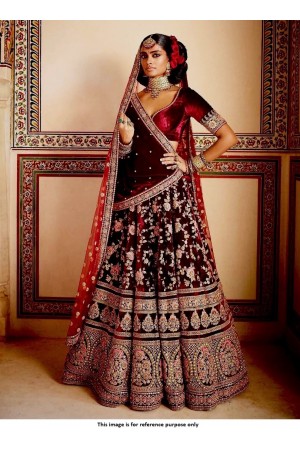 Bollywood Sabyasachi Inspired Maroon Bridal lehenga choli