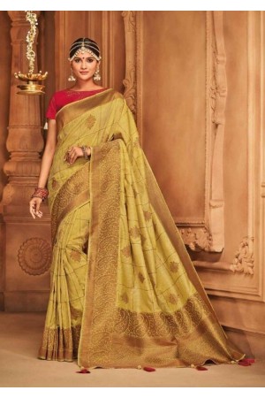 blonde silk jacquard saree 986