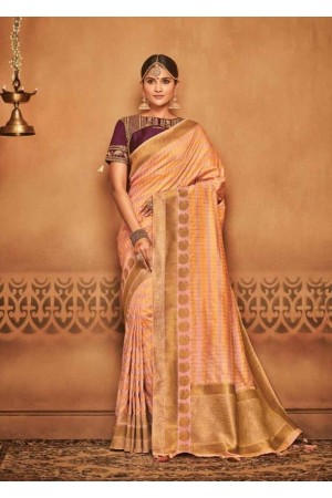 blush pink silk jacquard saree 985a