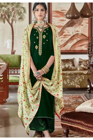 green velvet embroidered palazzo suit 9103
