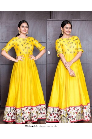Bollywood Inspired Rakul Preet singh Tafetta silk gown