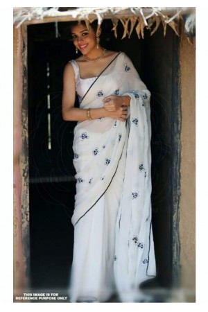Bollywood Inspired White georgette saree