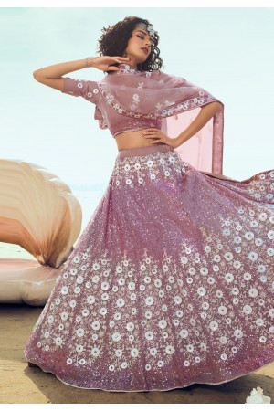 Light pink net circular lehenga choli 5105