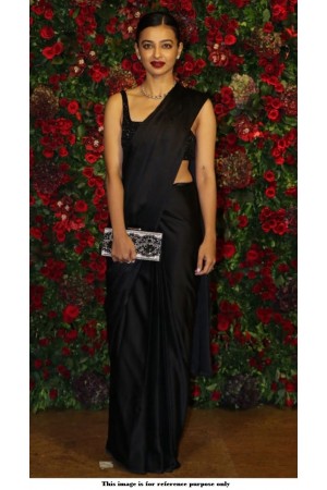 Bollywood Radhika Apte black silk sequins saree