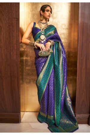 Blue silk saree with blouse 271004