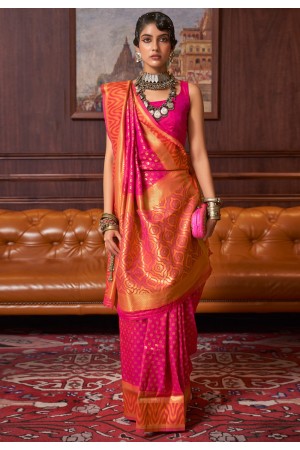 Magenta silk saree with blouse 271002