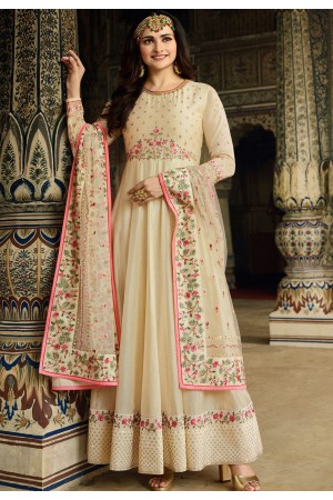 prachi desai cream art silk anarkali suit 11761