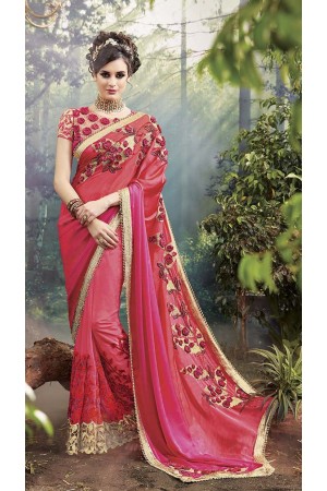 Party-Wear-Red-Heavy-Work-Saree