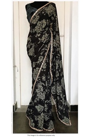 Bollywood Model black georgette saree