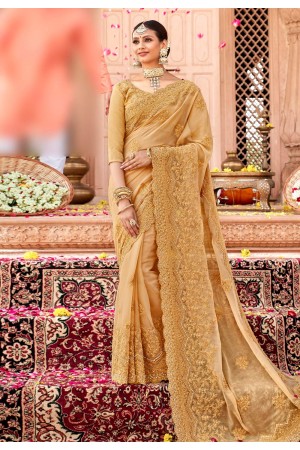 Beige georgette festival wear saree 29742