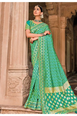 Light green silk patola print saree 5805