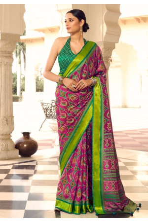 Pink brasso festival wear saree 125