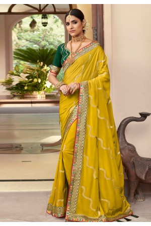 Yellow silk saree with blouse 2608