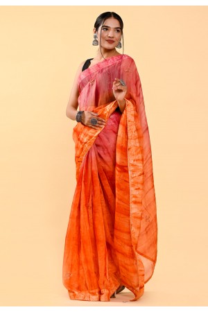 Cotton Saree with blouse in Pink colour 404