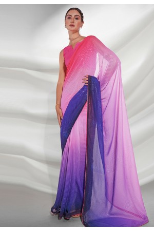 Georgette sequence Saree in Pink colour 5230