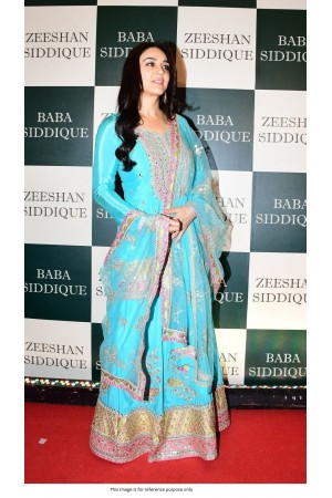 Bollywood Preity Zinta inspired blue sharara suit