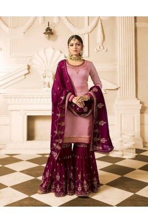 Drashti Dhami Pink purple wedding sharara suit 2502