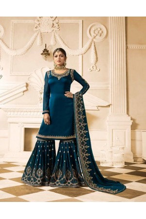 Drashti Dhami blue wedding sharara suit 2501