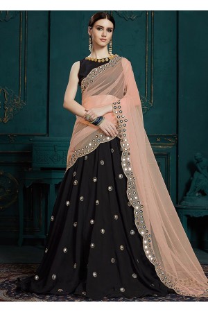 Black Mirror Embellished Lehenga Choli Latest 3106