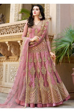 Pink Embroidered Kurti Style Lehenga 10031