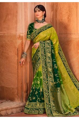 Green silk festival wear saree 4806