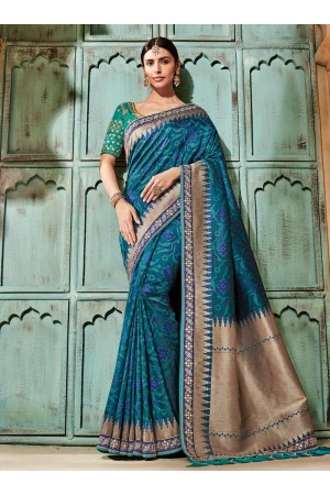 Blue pure banarasi silk saree 2008