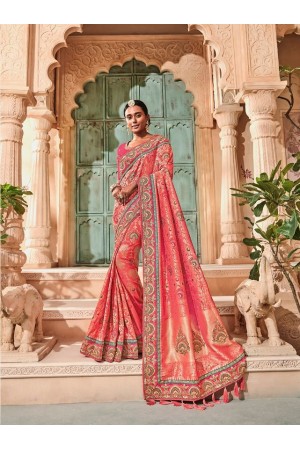 Pink pure banarasi silk wedding saree 2012