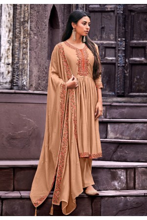 Beige cotton silk palazzo suit 1878