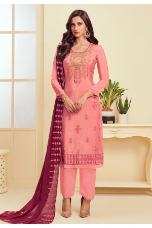 Pink georgette kameez with palazzo 2011