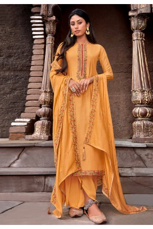 Yellow cotton silk kameez with palazzo 1873